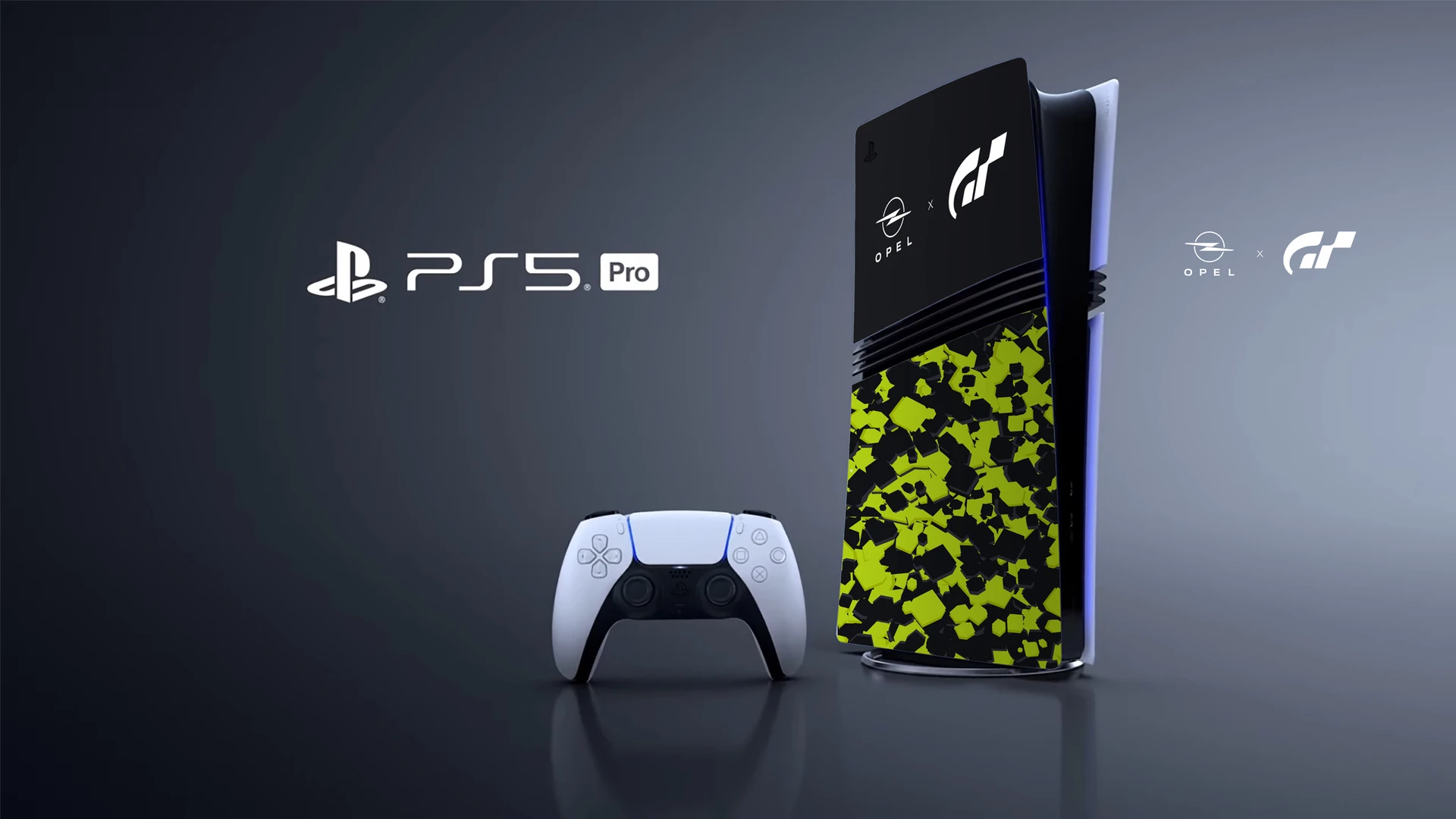Eine PlayStation 5 Pro Konsole mit einem weißen Controller auf einem neutralen Hintergrund.